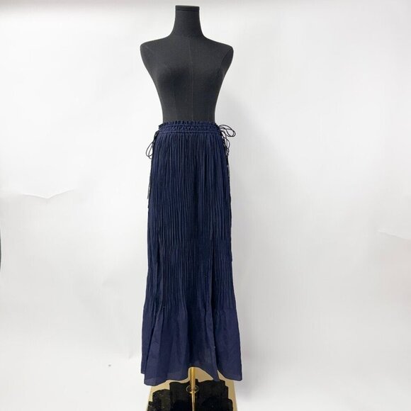 Club Monaco Dresses & Skirts - CLUB MONACO SILKY PLEATED SKIRT WITH SIDE SLIT AND ADJUSTABLE STRING